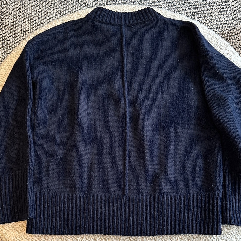 La Ligne Solid Marin Women's Navy Crew Neck Sweater - Picture 4 of 7